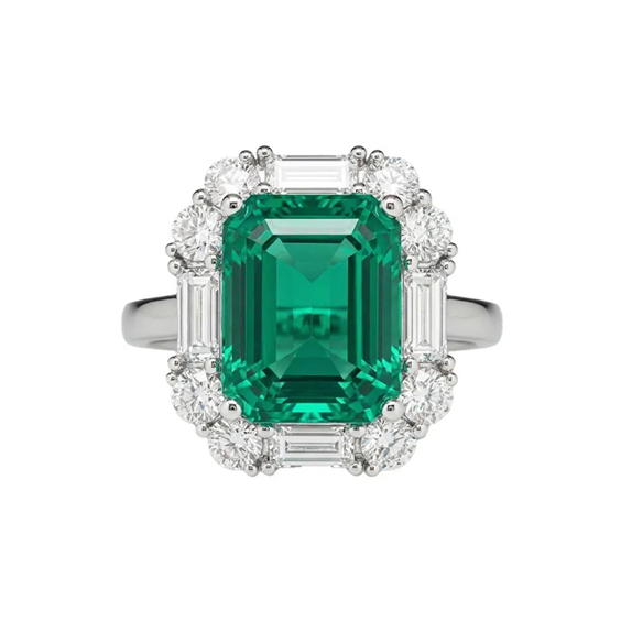 Anello Ama Donna Colore in Oro bianco Smeraldo sintetico 3.08 Ct AMA-AN-C4031-16-1-13-LG-S-SM - AMA-AN-C4031-16-1-13-LG-S-SM